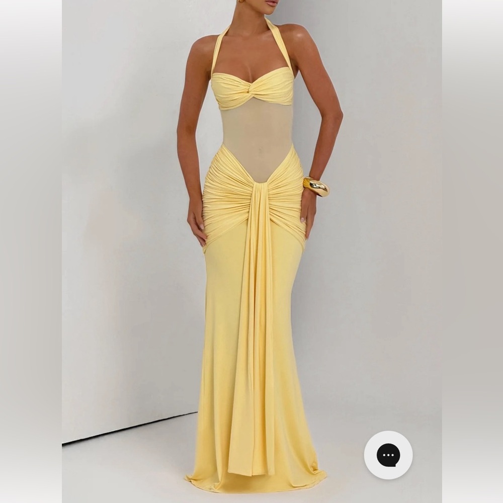 Babyboo Yellow Halter Gown